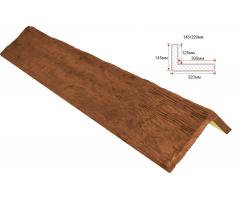 Откос декоративный рустик, 145х320мм Орех, длина 3 метра
