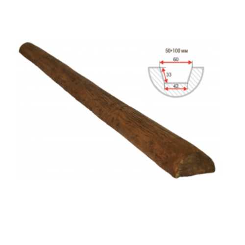 Фото Полубревно декоративное Arno decor рустик, 50х100мм Дуб, длина 1 метр