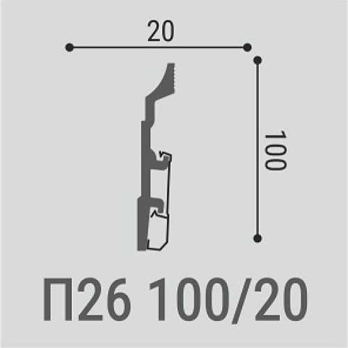 Фото Плинтус напольный Bello Deco П26 под покраску (100х20х2000)