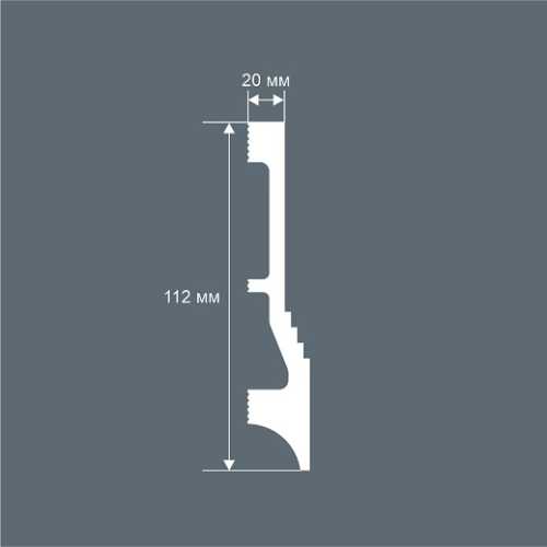 Фото Плинтус напольный Cosca PX047 под покраску, белый (112х20)