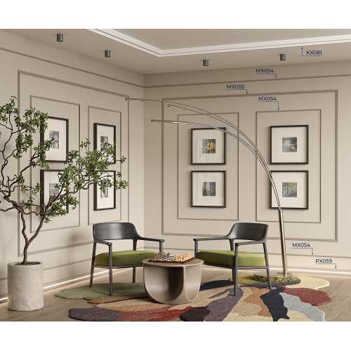 Фото Плинтус напольный Cosca PX059 для подсветки, белый (80х12)