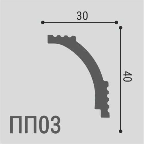 Фото Карниз Де Багет под покраску, XPC полимер ПП 03 40/30 (40х30х2000)