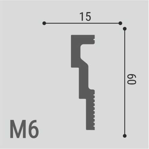 Фото Молдинг Де Багет M6 под покраску (60х15х2000)