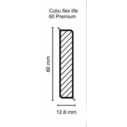 Фото Плинтус напольный, гибкий Dollken (Долкен) Cubu Flex Life 60 Premium 1191 Шампань (1уп=10 шт)