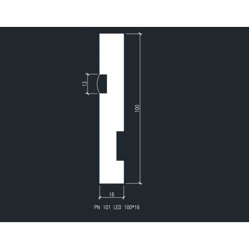Фото Плинтус напольный с подсветкой LED Evrowood PN 101 Белый, крашеный (100*16*2000)