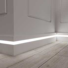 Плинтус напольный с подсветкой LED Evrowood PN 101 Белый, крашеный (100*16*2000) Плинтус напольный с подсветкой LED Evrowood PN 101 Белый, крашеный (100*16*2000)