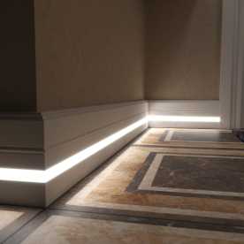 Плинтус напольный с подсветкой Evrowood LED PN 120 Белый, крашеный (110*16*2000) Плинтус напольный с подсветкой Evrowood LED PN 120 Белый, крашеный (110*16*2000)