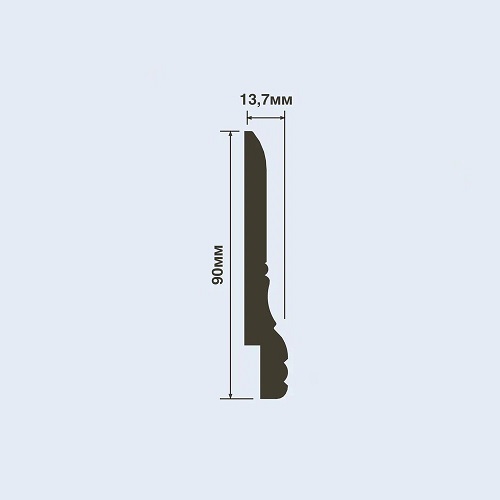 Фото Плинтус напольный Hiwood L1605  под покраску, белый (90*13.7*2000)