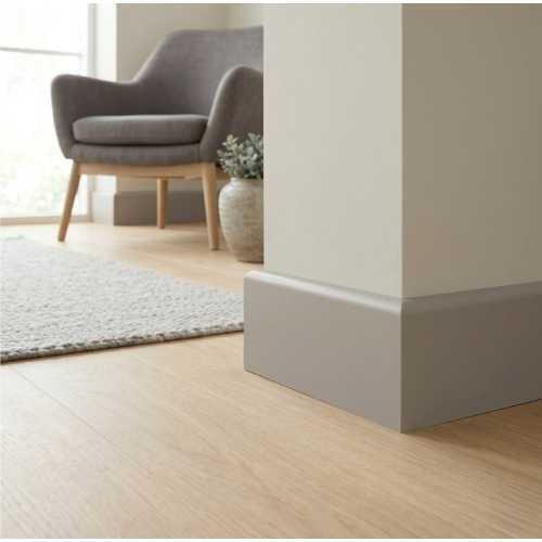 Фото Плинтус QUART вспененный ПВХ QUART, Светло-серый 7040 (80*26.5*2200)