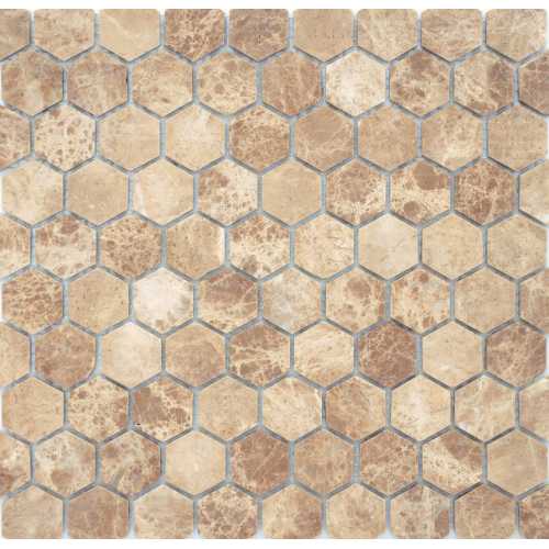 Фото Мозаика из натурального камня Caramelle Pietrine Hexagonal Emperador light hex 30х18 (295х305х6 мм)