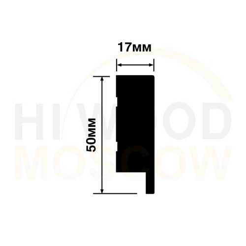 Фото Финишный молдинг Hiwood LF1 NP под покраску (50х17х2700 мм)