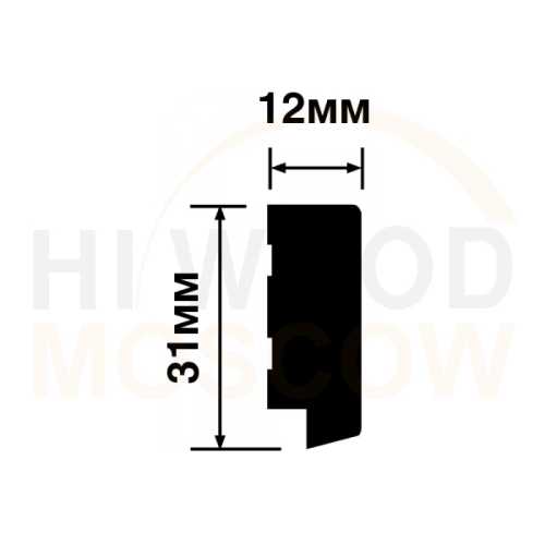 Фото Финишный молдинг Hiwood LF124B NP под покраску (31х12х2700 мм)