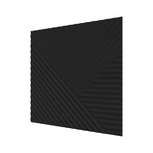 Фото Стеновая панель квадратная МДФ Ликорн - Пирамида, Черный, 500*500*8 мм (4 шт)