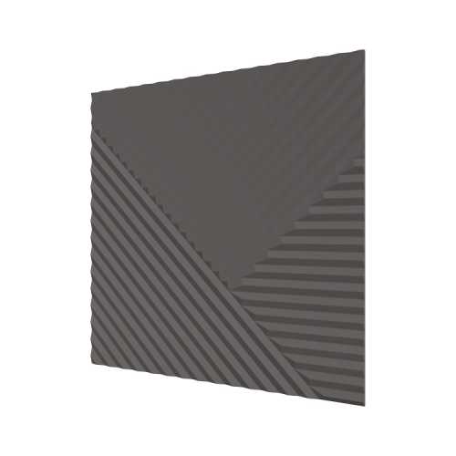 Фото Стеновая панель квадратная МДФ Ликорн - Пирамида, Графит, 500*500*8 мм (4 шт)