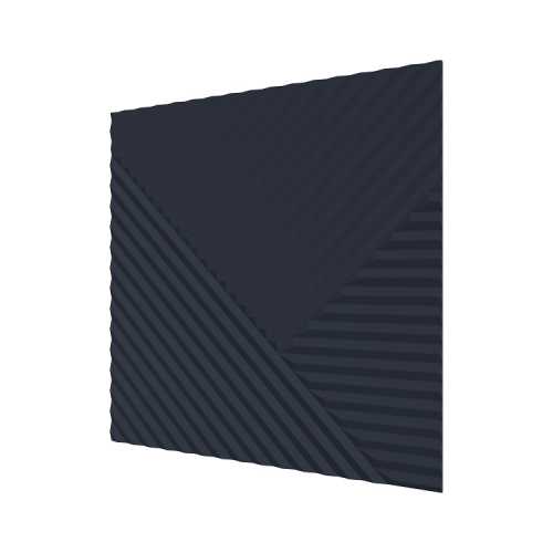 Фото Стеновая панель квадратная МДФ Ликорн - Пирамида, Темно-синий, 500*500*8 мм (4 шт)