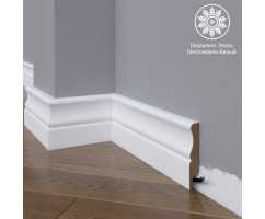 Белый плинтус напольный МДФ Madest Decor модель 07-083-16 крашеный (83х16х2400 мм)