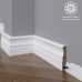 Маленькое фото Белый плинтус напольный МДФ Madest Decor модель 07-083-16 крашеный (83х16х2400 мм)
