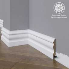 Белый плинтус напольный МДФ Madest Decor 14-100-12 крашеный (100х12х2400 мм)