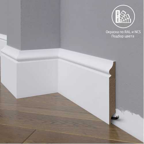Фото Плинтус напольный МДФ Madest Decor 12-120-18 крашеный по RAL/NCS (120х18х2400 мм)