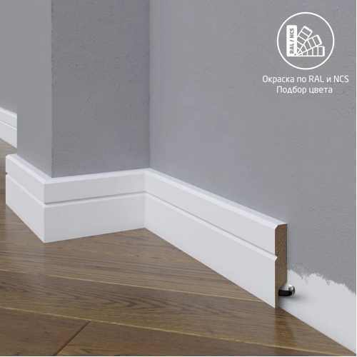 Фото Плинтус напольный МДФ Madest Decor 20-064-10 крашеный по RAL/NCS (64х10х2400 мм)