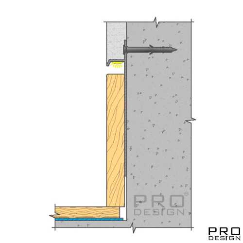 Фото Плинтус скрытого монтажа алюминиевый, анодированный Pro Design 323 (80*12*2700)