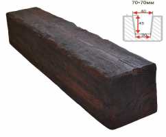 Балка декоративная из полиуретана Arno Decor Рустик 70х70мм Магма, длина 2м