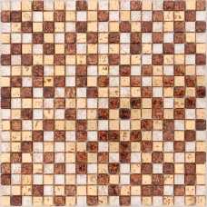 Мозаика стеклянная с камнем Caramelle Antichita Classica-6, 15х15 (310х310х8 мм)