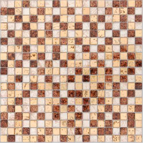 Фото Мозаика стеклянная с камнем Caramelle Antichita Classica-6, 15х15 (310х310х8 мм)
