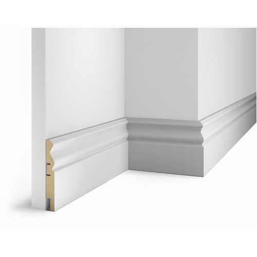 Фото Плинтус напольный МДФ Cosca AP14 Белый (115х16х2400 мм)