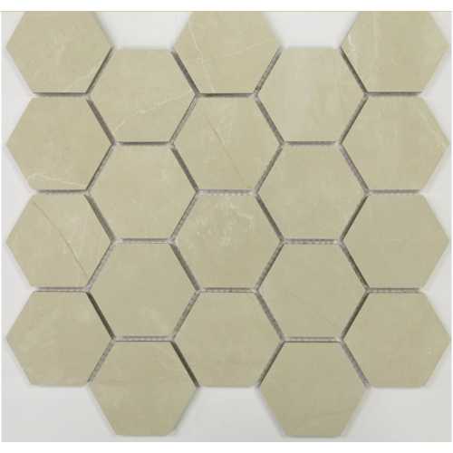 Фото Мозаика из керамогранита Caramelle Nuvola beige 37х64 (267х308х10 мм)