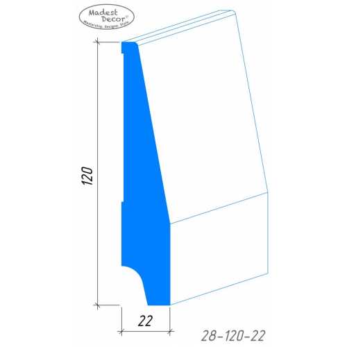 Фото Плинтус напольный МДФ Madest Decor 28-120-22 крашеный по RAL/NCS (120х22х2400 мм)