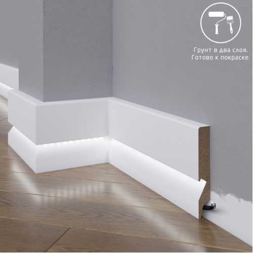 Фото Плинтус напольный под покраску 29-100-18 Madest Decor MDF (100х18х2400 мм)