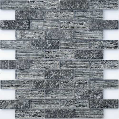 Фото Мозаика стеклянная с камнем Caramelle Naturelle Punaluu 73х23 (260х298х8 мм)