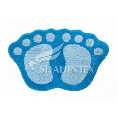 Фото Коврик д/в Shahintex Microfiber лапки соединенные 50*80 голубой