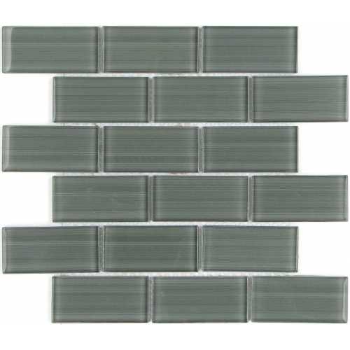Фото Мозаика стеклянная Caramelle Impressioni Mattoni Grigio 50х100 (300х300х8 мм)