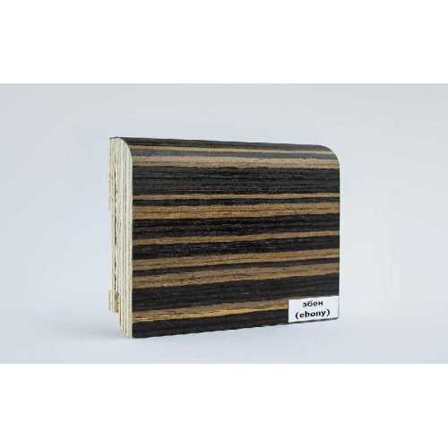 Фото Плинтус напольный шпонированный Finitura Эбен, 120*30 мм (фигурный)