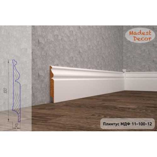 Фото Плинтус напольный под покраску 11-100-12 Madest Decor MDF (100х12х2400 мм)