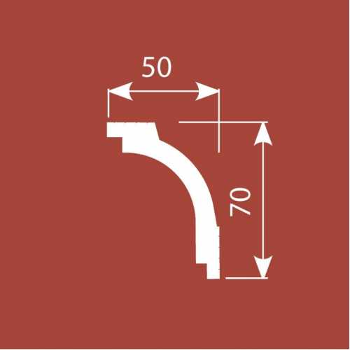 Фото Карниз под покраску Cosca KX048 из экополимера (50х70х2000 мм)