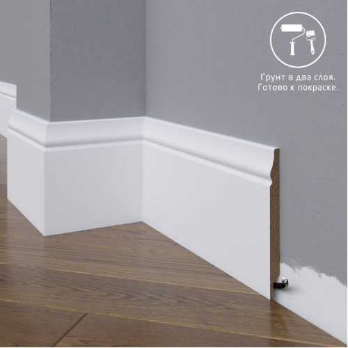 Фото Плинтус напольный под покраску 04-120-10 Madest Decor MDF (120х10х2400 мм)