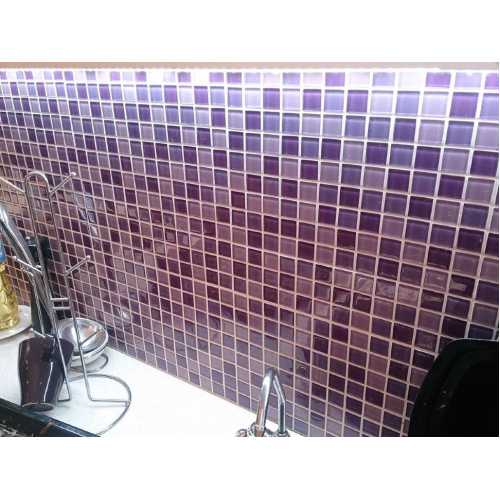 Фото Мозаика стеклянная Caramelle Acquarelle Viola 23х23 (298х298х4 мм)