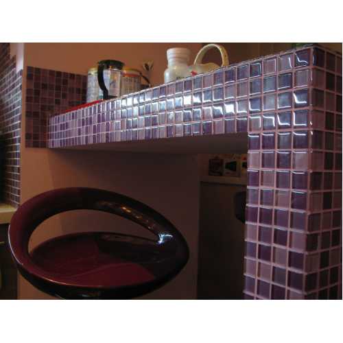 Фото Мозаика стеклянная Caramelle Acquarelle Viola 23х23 (298х298х4 мм)