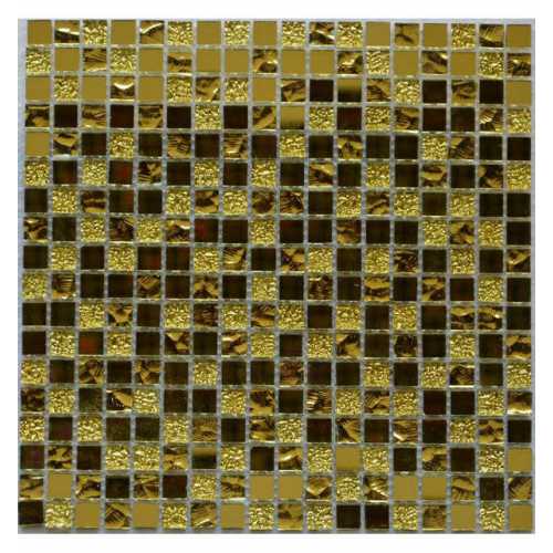 Фото Мозаика стеклянная Bonaparte Mirror gold 15х15 (300х300х4 мм)