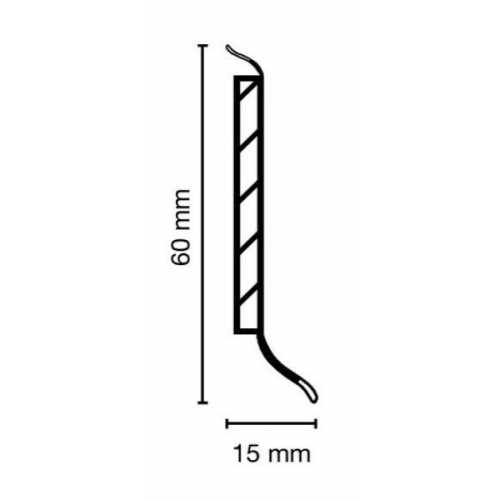 Фото Плинтус напольный, гибкий Dollken (Долкен) S60 Flex 2339 Дуб Классический 60x15х2575 (1уп=20 шт)