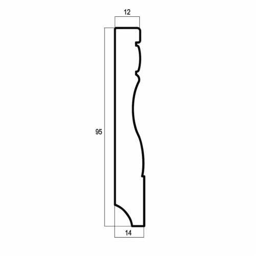 Фото Плинтус Cosca Антик 95 мм, Красное дерево с золотом