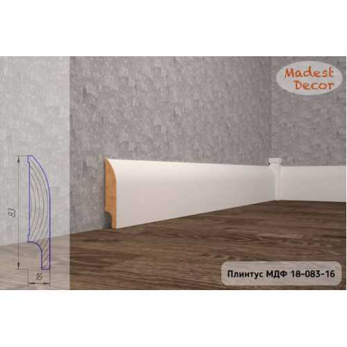 Фото Плинтус напольный под покраску 18-083-18 Madest Decor MDF (83х18х2400 мм)