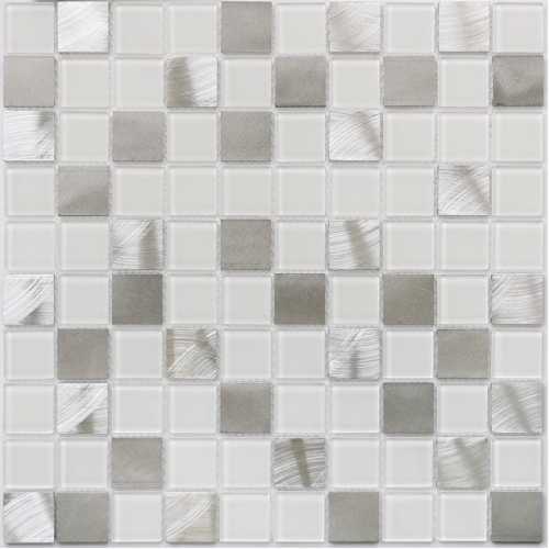 Фото Мозаика стеклянная Bonaparte Titan silver 30х30 (318х318х4 мм)