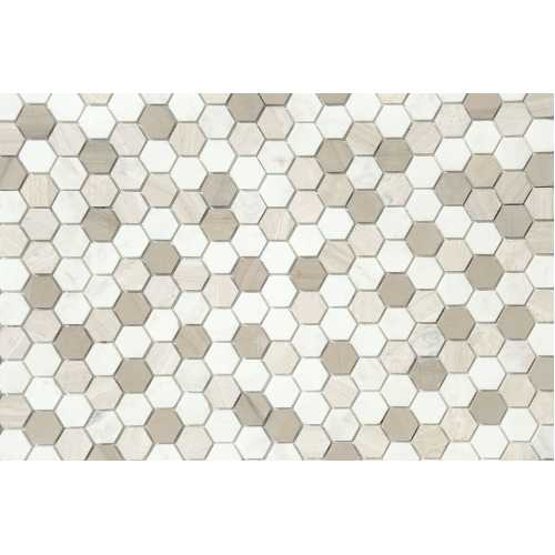 Фото Мозаика из натурального камня Caramelle Pietrine Hexagonal Pietra Mix 3 hex 30х18 (295х305х6 мм)