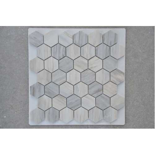 Фото Мозаика из натурального камня Caramelle Pietrine Hexagonal Nuvola rosato hex 40х23 (292х298х8 мм)