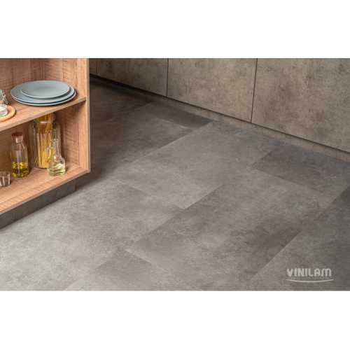 Фото Плитка ПВХ клеевая Vinilam Ceramo Stone Цемент Стальной 71610, 43 класс (950х480х2.5 мм)